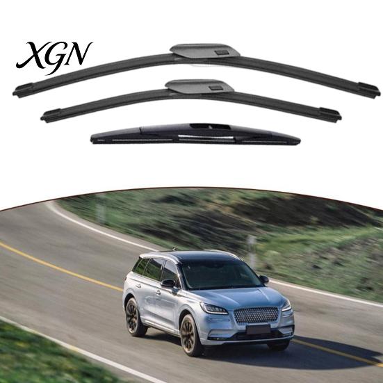 Durable Natural Rubber Wipers 3Pcs/Set Beam Wiper Blades for Chery Tiggo 8 Plus Pro All Weather Performance MAX 2020-2024, 23"+18"+9" Front