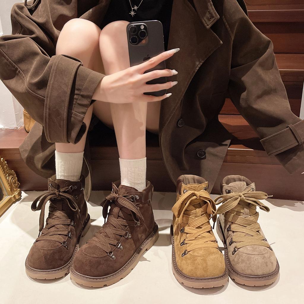 Platform Ankle Boots Women's Mid Heels Designer Shoes Winter 2025 Chelsea Boots New Goth Walking Lace Up Mujer De Botas