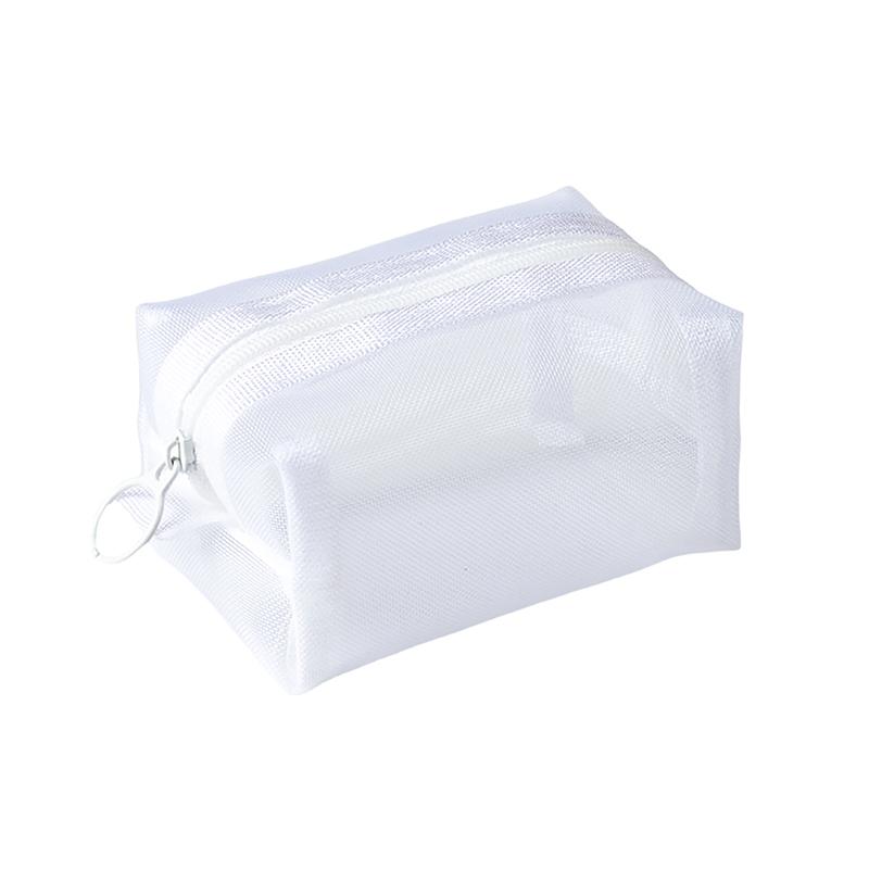 Multipurpose Breathable Square Mesh Storage Pouch Lightweight Mini Wash Bag Mini Zipper Coin Purse Large Capacity Coin Purse