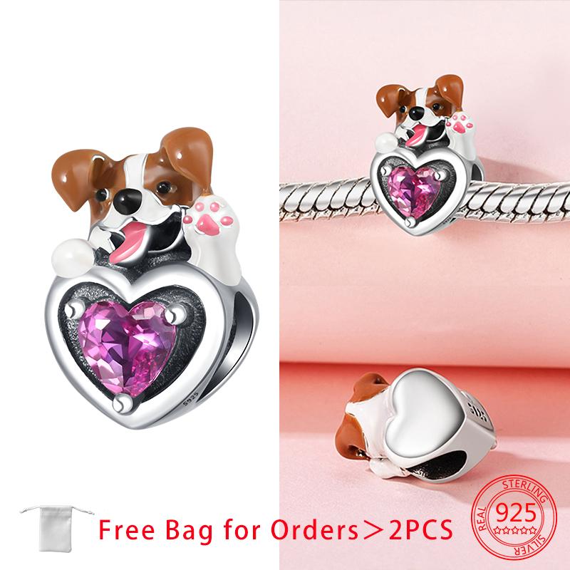 Exquisite Charms Copper Dog Owl Animals Hearts Beads Fit Bracelet Necklace Accessories Bead Jewelry Making Fine Jewelry Gift