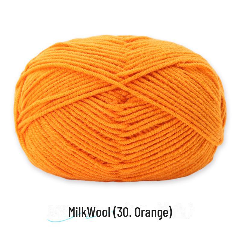 4-Strand Combed Milk Cotton Yarn Ball for DIY Crochet: Doll Making & Baby Sweater/Scarf Kit