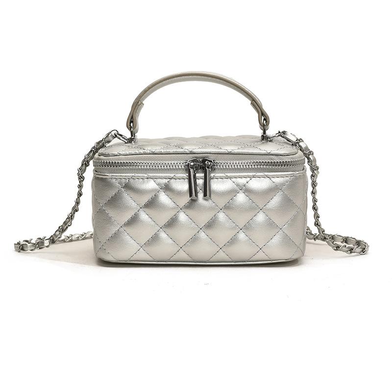 Xiaoxiangfeng Box Bag Portable Small Square Bag Versatile Foreign Style Box Bag High Value Texture Chain Diamond Messenger Bag