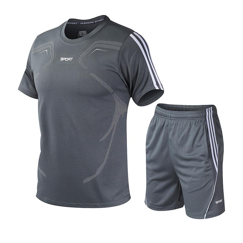 Sports suit Men's summer basketball sportswear two-piece set breathable quick-drying clothes short-sleeved fitness shorts running T-shirt