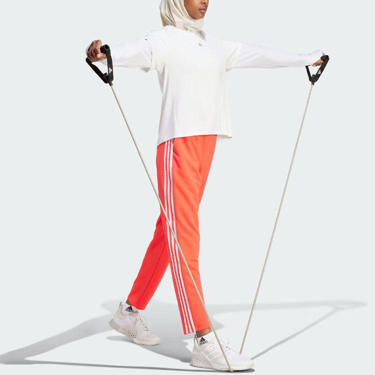 Adidas Aeroready Train Essentials Трикотажные брюки с эластичной резинкой на талии Женские брюки Светло-красные IS3970