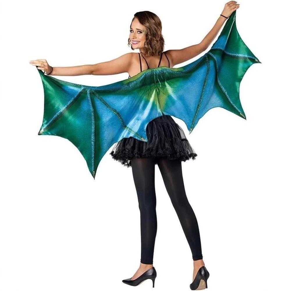 Role Play Green Purple Wings One Size Dragon Demon Wings Women's Dragon Horn Wings  Adult
