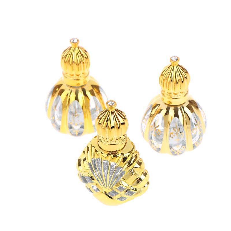 13Ml Roll On Bottle Glass Mini Essential Oil Container Portable Cosmetic Vials Blending Perfume Bottle Gold Empty Roll-On Bottle