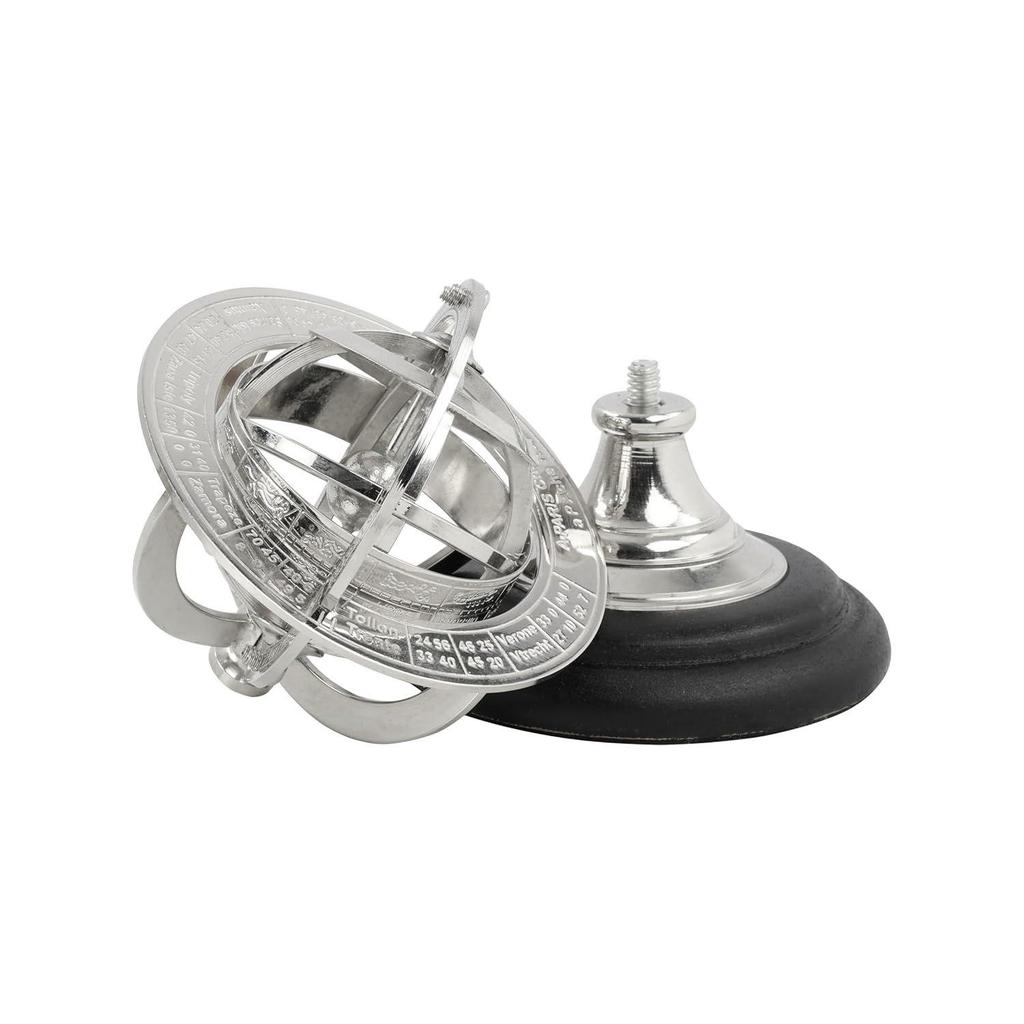 Wood Sphere Globe (floored Base - 4 Inch , Globe Size : 9 X 5 Inch, Brown)