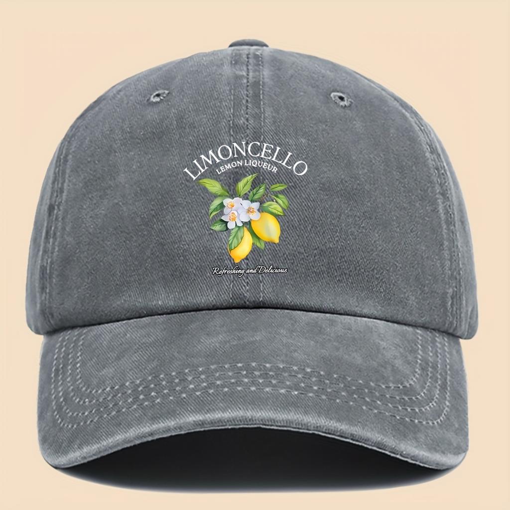pc Lemon Print Baseball Cap with Lemon Pattern Breathable Adjustable Dad Hat Suitable for Outdoor Sports Suitable for Cycling