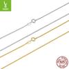 Simple S925 Sterling Silver Basic Side Chain Necklace Stylish Versatile Plain Silver Collarbone Chain