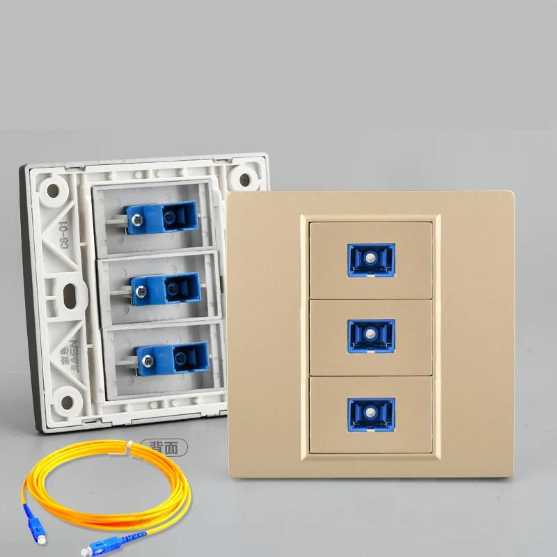 Depoguye Настенная панель с одним портом оптоволоконной информационной розетки, настенная панель оптоволоконных разъемов SC с оптоволоконным кабелем