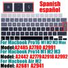 Чехол на испанскую клавиатуру для MacBook Air 13,6 15,3 дюйма A2681 A2941 A2337 M3 M2 M1 Pro14 "16" A2442 A2779 A2918 A2992 A2485 A2991