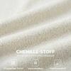 Home Office Chair Height-Adjustable Desk Chair with Chenille Look, Vanity Chair with Rocking Function Cream
