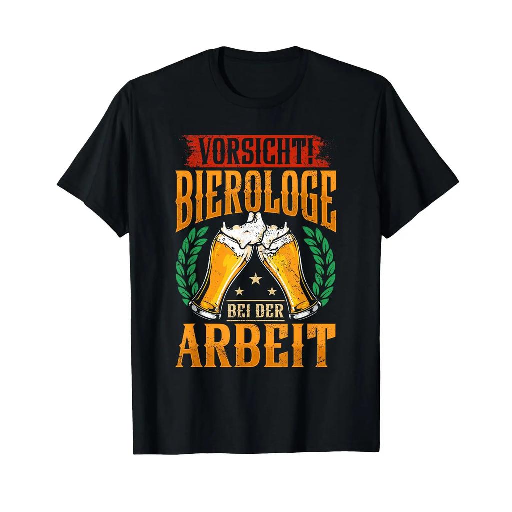 T Shirt With Gerunisex Text Quot Bierologoge Bei Der Arbeit Biertrinker Bierliebhaber Black Vintage Casual Streetwear