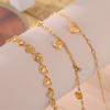 Love Pattern Titanium Steel Plated 18K Gold Anklet Female Elegant Design Light Luxury