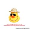 Rubber Cute Duck Toy Car Ornaments Yellow Duck Car Dashboard Decorations Cool Glasses Duck with Propeller Helmet Gold Chain