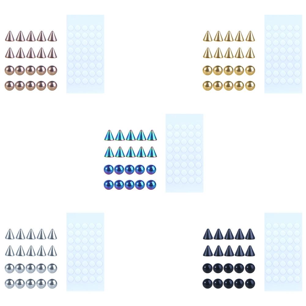 Мужские Стальные Пирсинги для Женщин Кольцо в Нос с Наклейкой Пирсинг Губы Пирсинг Брови Набор Без Прокола Украшения