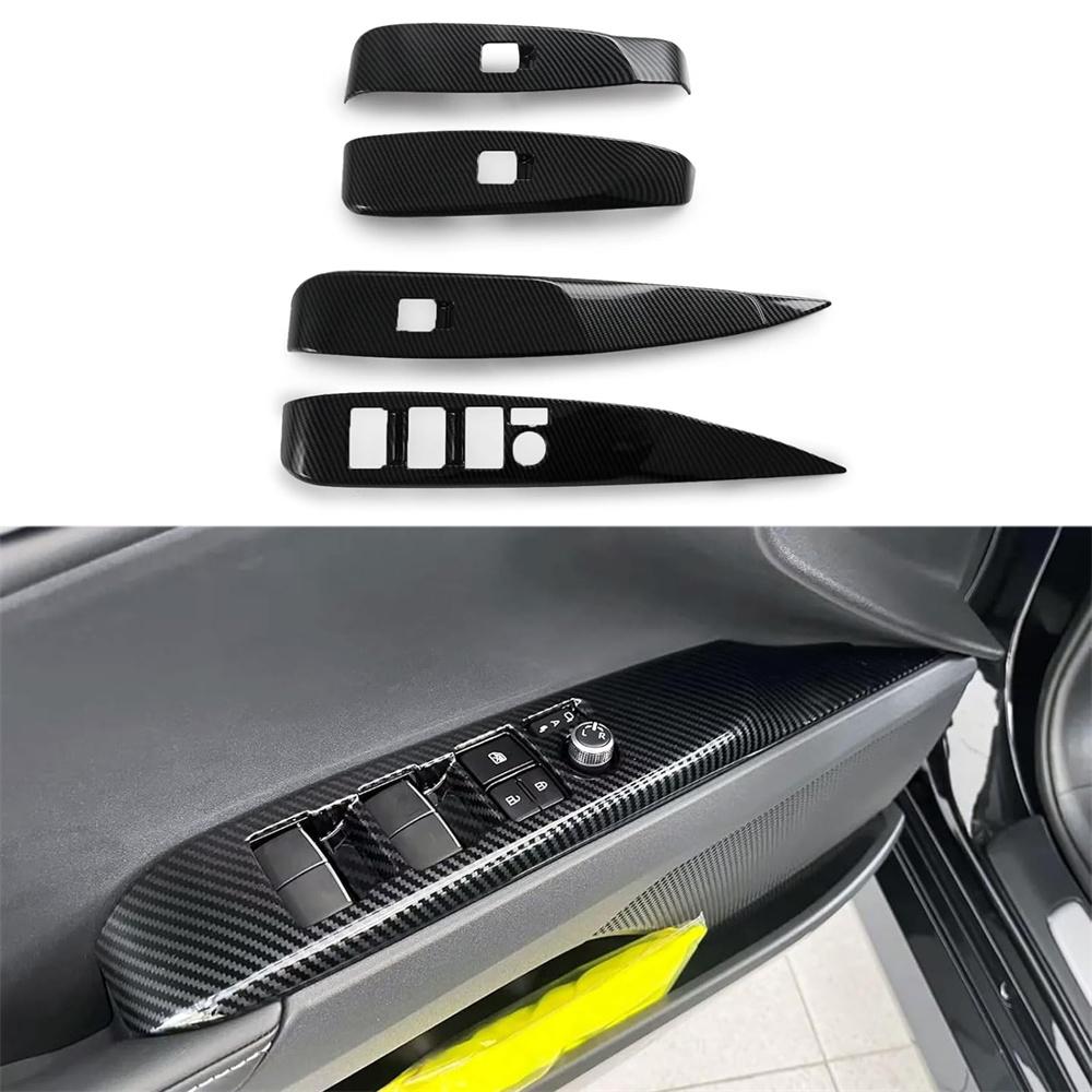 4Pcs Carbon Fiber Look Car Window Lift Switch Panel Trims For Toyota Camry 2024