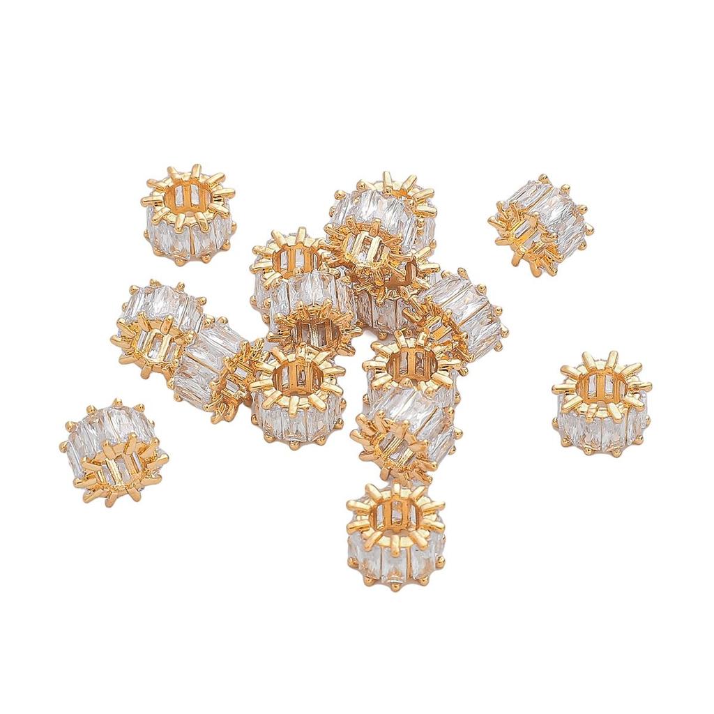 Медная микроинкрустированная цирконовая бусина, разделенная паспарту, подвеска для изготовления ювелирных изделий своими руками