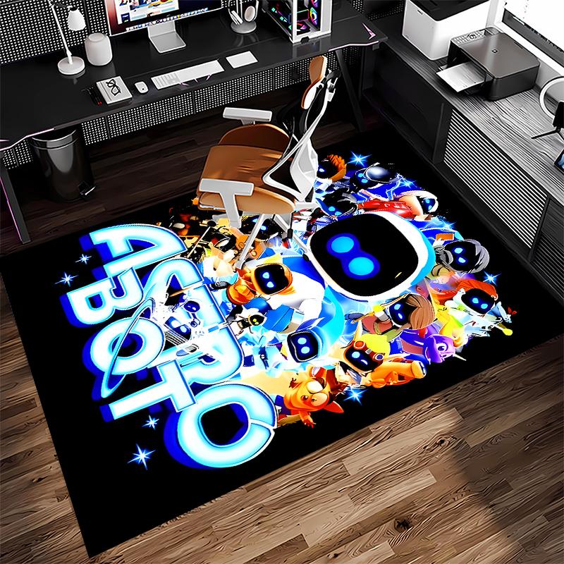 1pc Astro Bot4 Print Area Rug - Soft, Washable Non-Slip Indoor Mat for Office Chairs, Living Room, Home Office Decorative Rug
