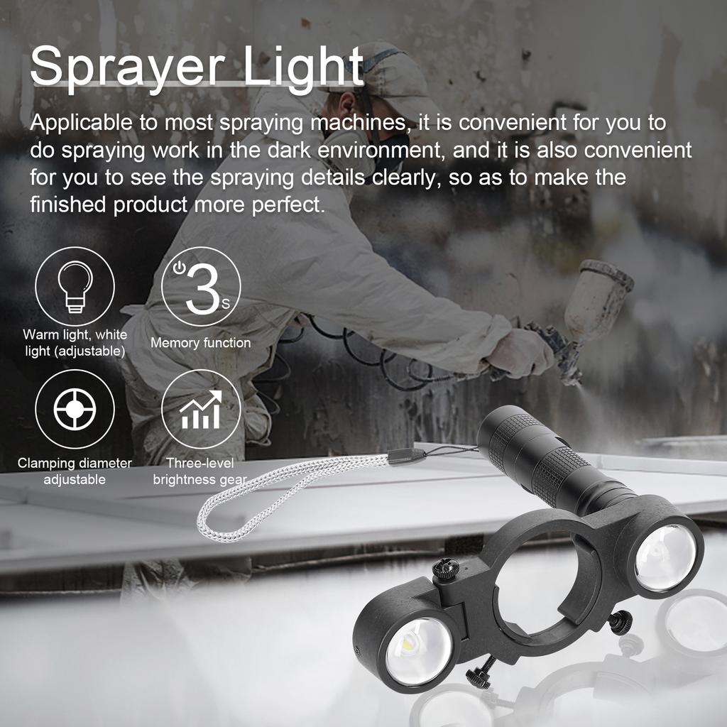 Spraying Machine Lighting Airbrush Light Universal Sprayer Light Aadjustable Rechargeable Fill In Light for Sprayer