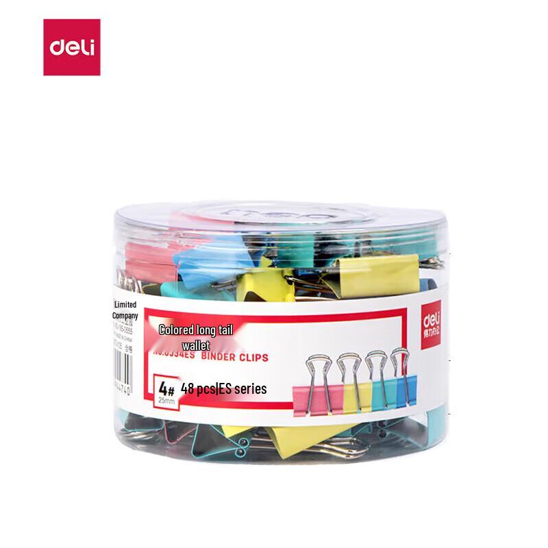 Канцелярские зажимы Deli 8554ES 25 мм, assorted color