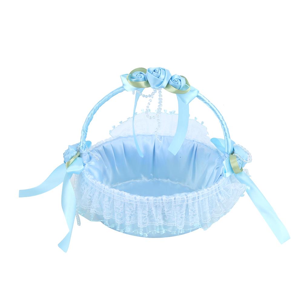 Портативная корзинка для цветов из свадебного кружева   Контейнер Декорация для вечеринки, церемонии