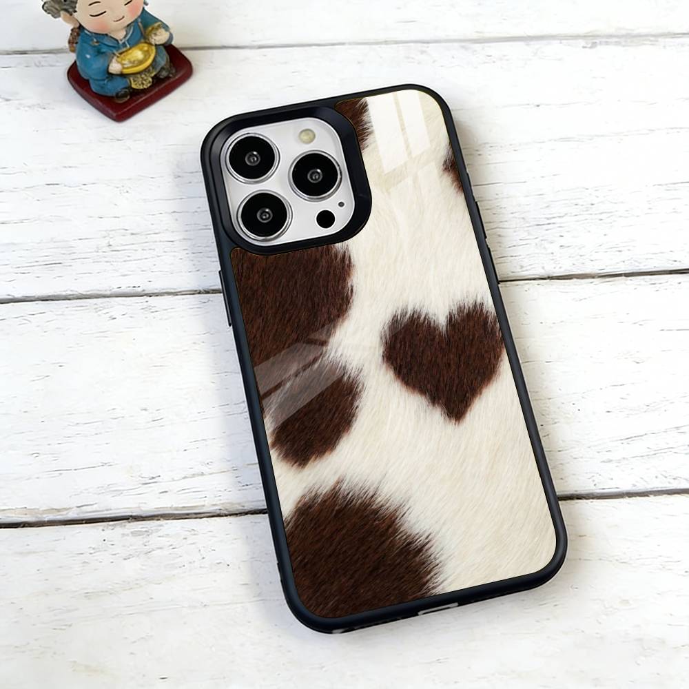 Коричневый Белый Чехол для Телефона с Коровами для iPhone17,16,15,14,13,12,11 Plus,Pro Магнитный с Беспроводной Зарядкой Magsafe