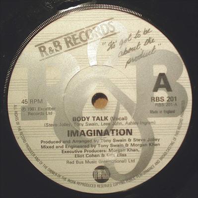7-дюймовая пластинка IMAGINATION - Body Talk RBS201 R & B Records 1981 Великобритания Соул/Фанк Б/У
