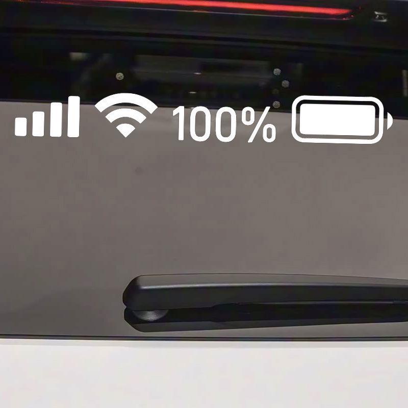 Наклейка на машину «Уровень сигнала WIFI и заряда батареи» - Забавная декорация лобового стекла для телефона