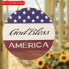 2D плоский 20*20 см 1 шт Боже, благослови Америку 4 июля Флаг США узор Добро пожаловать Украшение двери День независимости патриотическая тематика Дверь&Вечеринка&Фермерские дома Знак