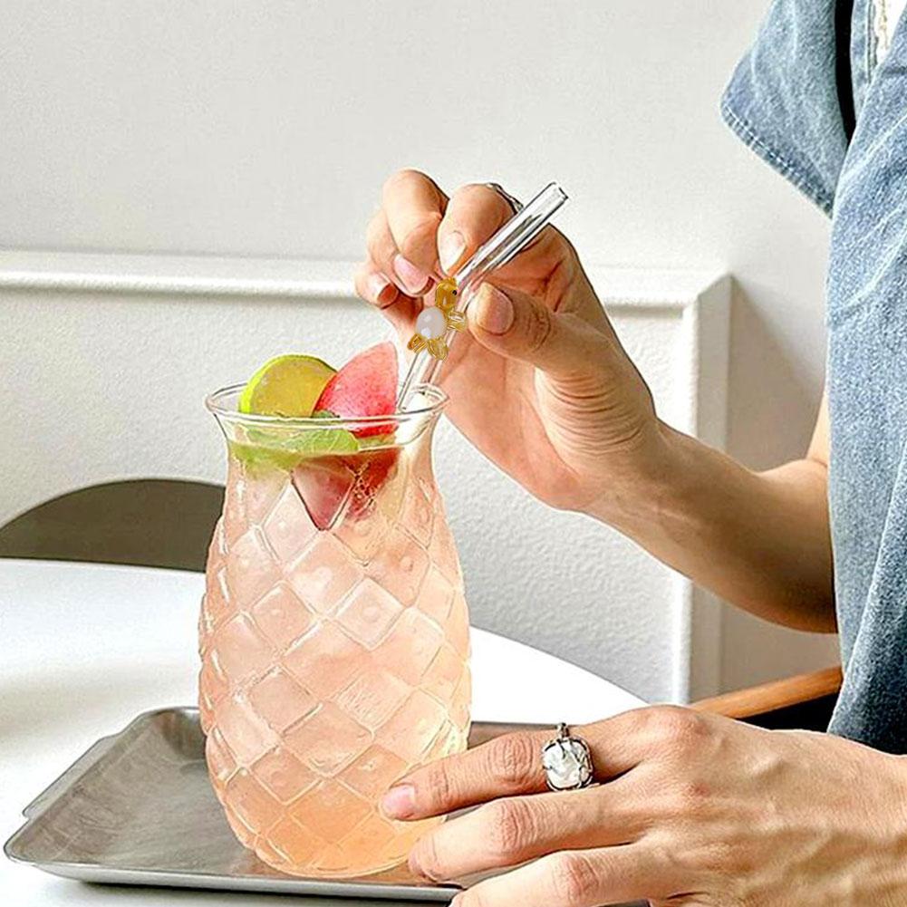 Многоразовые стеклянные трубочки Экологичные питьевые трубочки Кружка для смузи Чай Аксессуар для кофе B I0F2