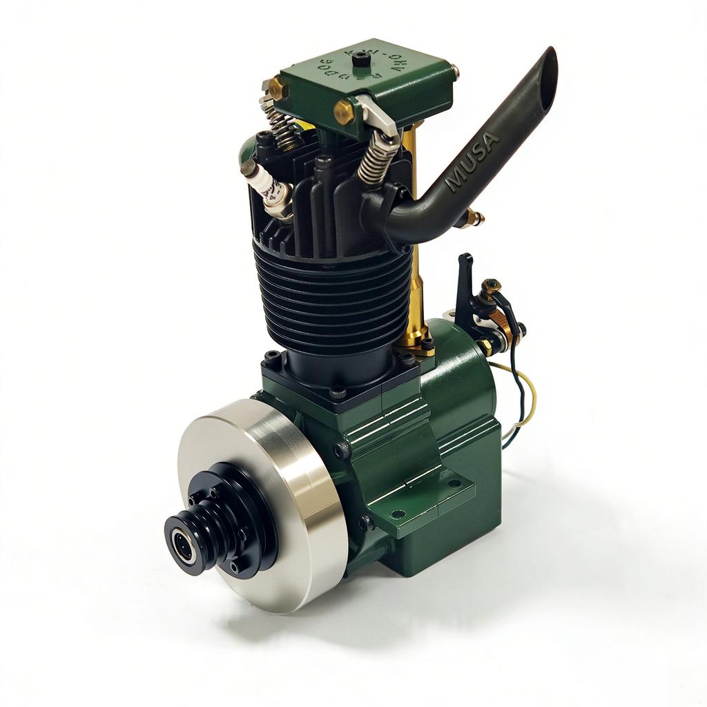 Single Cylinder 7.0cc Air Cooled Retro Engine Model Toy Pull Start Rotary Start Desktop Four Stroke Metal Upright Engine Model