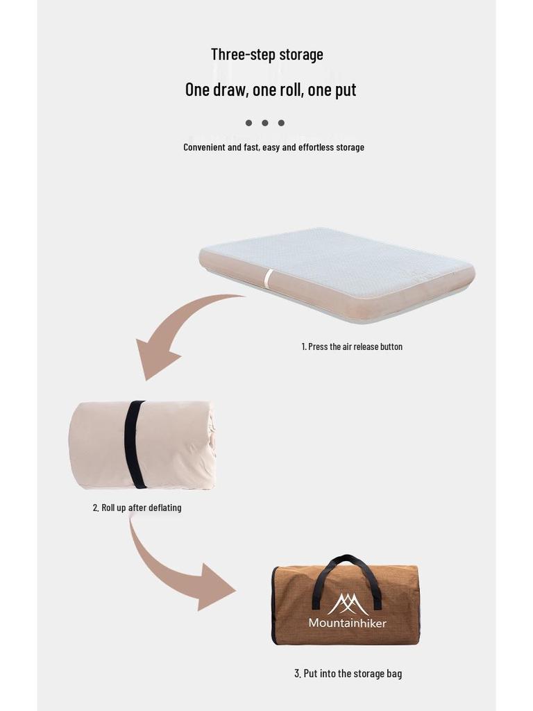 Надувной матрас "Горный гость": Палатка для улицы, кровать-облако, матовая отделка, утолщенный автоматический надувной матрас для кемпинга и домашнего использования.