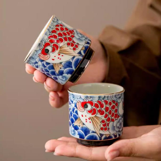 Arowana ceramic master teacup single cup personal special kung fu tea exquisite tea cup men and women drinking tea cup household