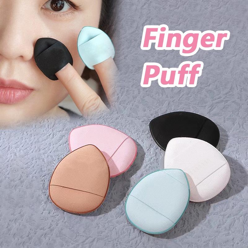 Fingertip Air Cushion Leather Mini Finger Thumb Powder Puff Concealer Powder Powder Set Makeup Dry and Wet Use No Powder Student Makeup Tools