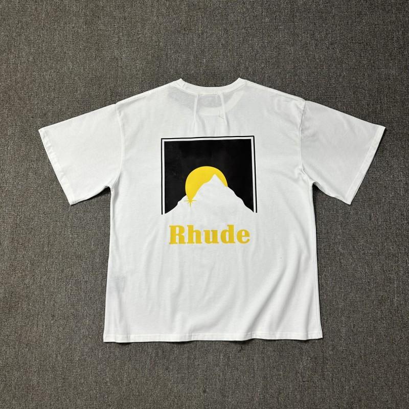 Vintage High Street RHUDE Print Loose Fit Short Sleeve T-Shirt Young Men