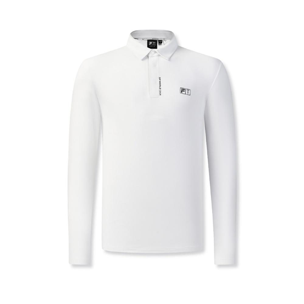 Fila Серия Гольф Простой Классический Модный Спортивный Удобный Лонгслив Поло Мужские Топы Нефритово-Белый A11M615206FWT