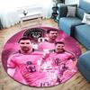 Lionel Messi Round Area Rug,Carpet Rug for Living Room Bedroom Sofa Playroom Decor,Non-slip Floor Mat