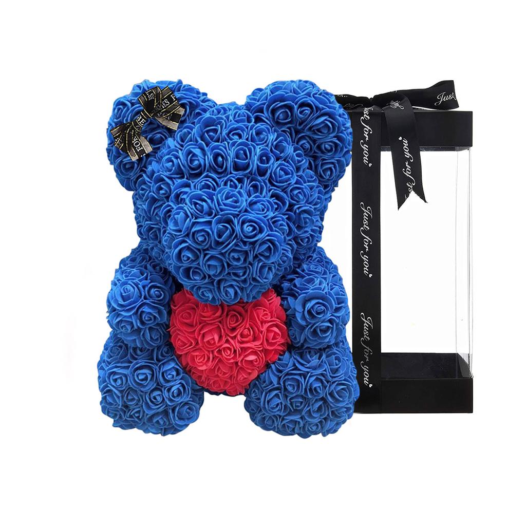 25 см искусственный цветок розы медведь с коробкой для девушки, подруги, возлюбленной, на День святого Валентина, на день рождения, романтические подарки, на свадьбу, домашний декор