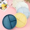 Wheat Straw Round Divided Dinner Plate Microwave Safe Food Plates Fruit Salad Serving Tray Kitchen Tableware Dinner Dishes