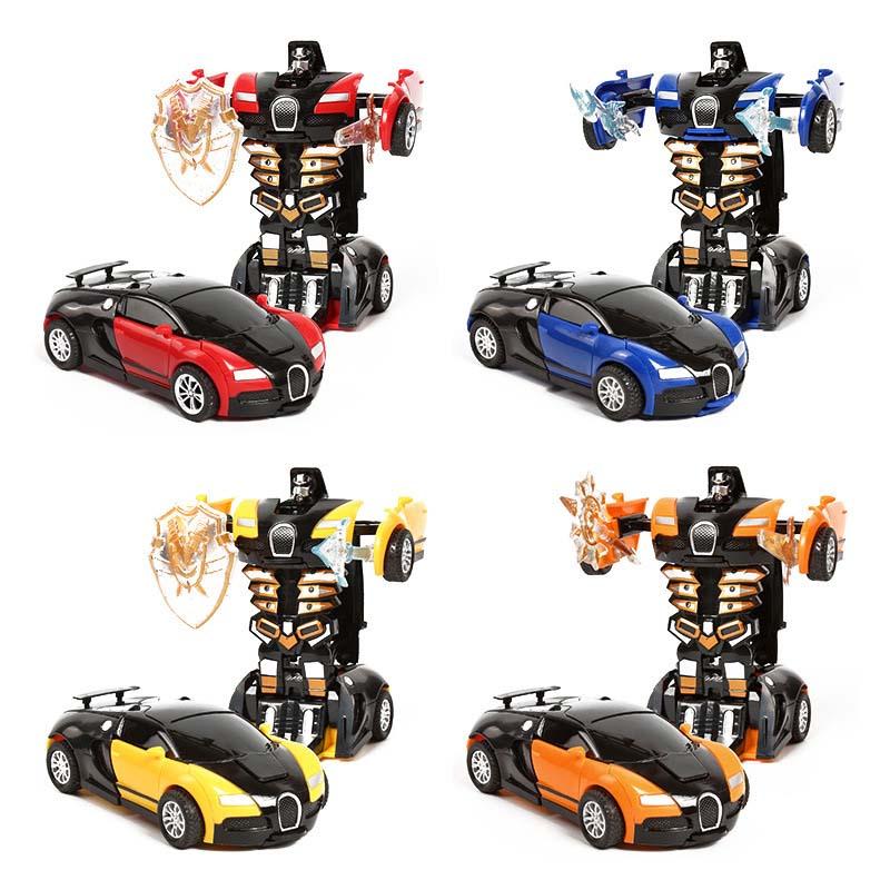 Fashionable Robot Plastic Transform Model Car Automatic Funny Toys Toys For Boys Deformation Car Amazing One-key Gifts New Kid Toy
