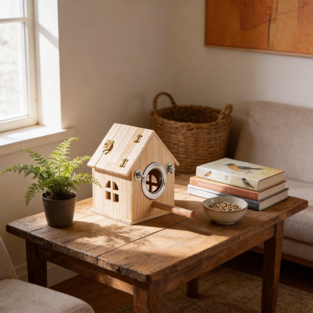 Wooden Bird Nest With Handcrafted Design For Bird Breeding And Shelter