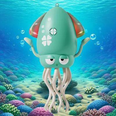 Танцующий Осьминог Кальмар Малыш Движущаяся Развивающая Игрушка с Музыкой Светодиодная Автоматическое Обход Препятствий Отличный Подарок для Привлечения Внимания Игрушка, Игрушка, и Огни, Обход,