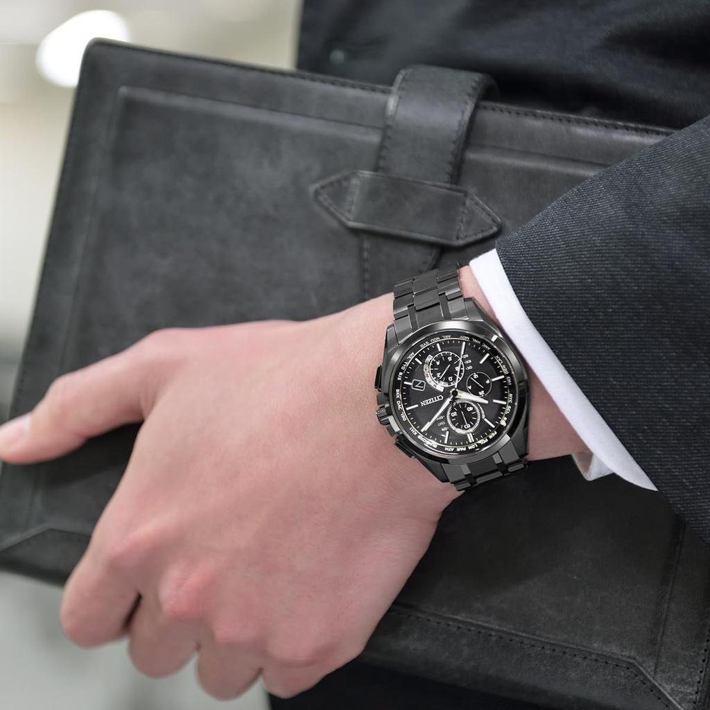 Citizen Часы ATTESA Eco-Drive с радиоконтролем и DLC Direct Flight (АТ8044-56Е) для мужчин