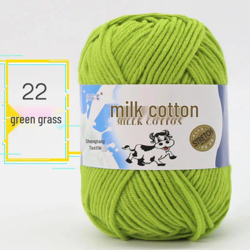 Wugu Medium Milk Cotton Acrylic Yarn for Doll Crochet Shoes, 5-Strand Yarn Ball.