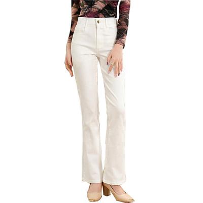 Женские эластичные джинсы Bootcut, новые женские светлые расклешенные джинсы со средней посадкой