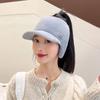 New Women Soft Winter Hat Faux Fur Warm Ponytail Cap Fashion Decorate Beanie Hat For Female Casual Earflap Knitted Hat
