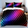 "Hexagon Gradient Decorative Set" Bedding Set with 1 Duvet Cover 2 Pillowcases Single Double King Queen, Gift