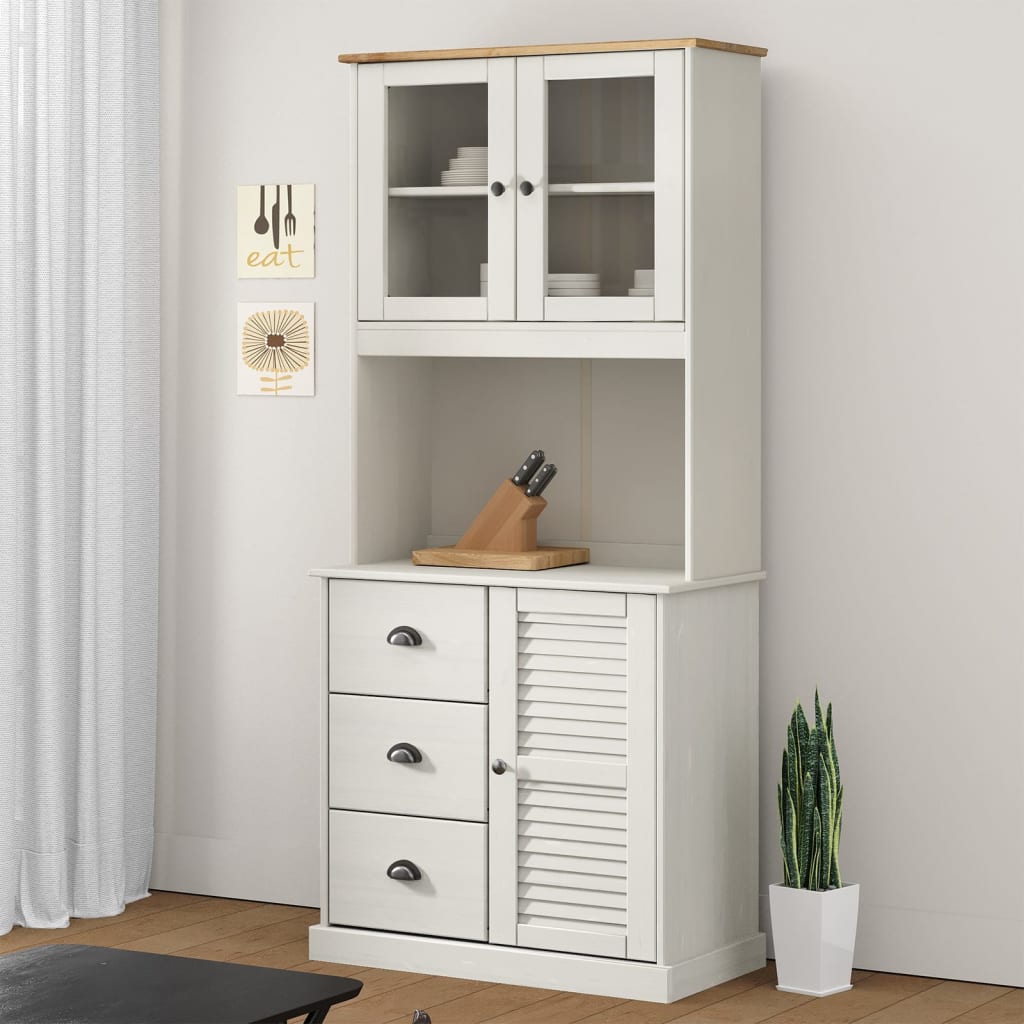 Sideboard Attachment VIGO White 78x30x100 cm Solid Pine Wood