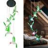 Hummingbird Shape Wind Chimes Butterfly Hanging Pendant Waterproof Solar Power Automatic Lighted Wind Chimes Outdoor Decoration
